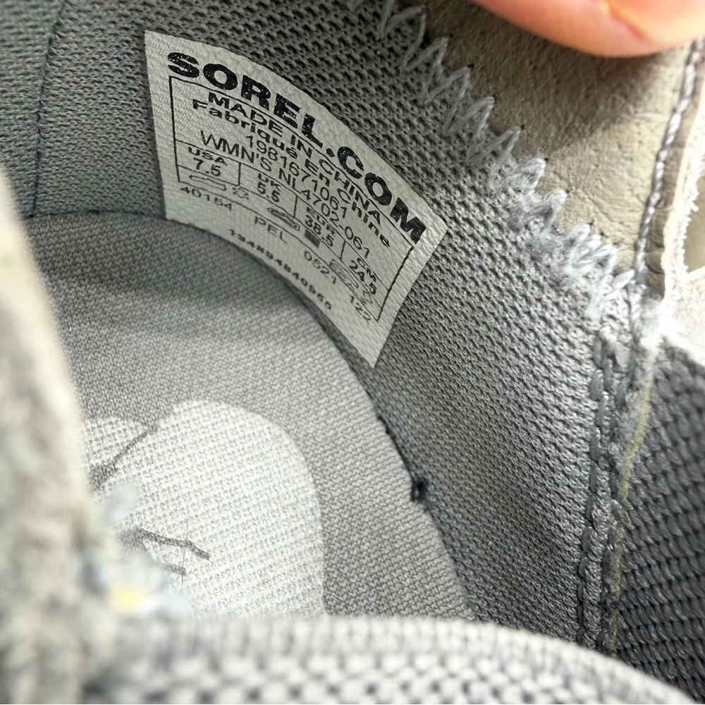 Sorel Out 'N About Slip-On Wedge grey suede shoes